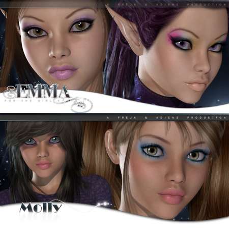[Poser/DAZ] (Characters V4.2, G4) Frad Character Pack - Molly and Emma