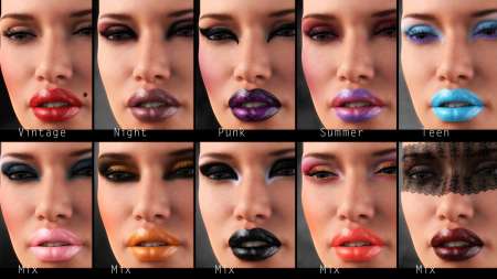L.I.E Make-up Set 2 for Genesis 3 Female(s)